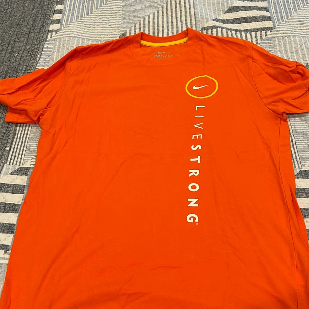Nike Orange dri-fit livestrong shirt large - Picture 1 of 2